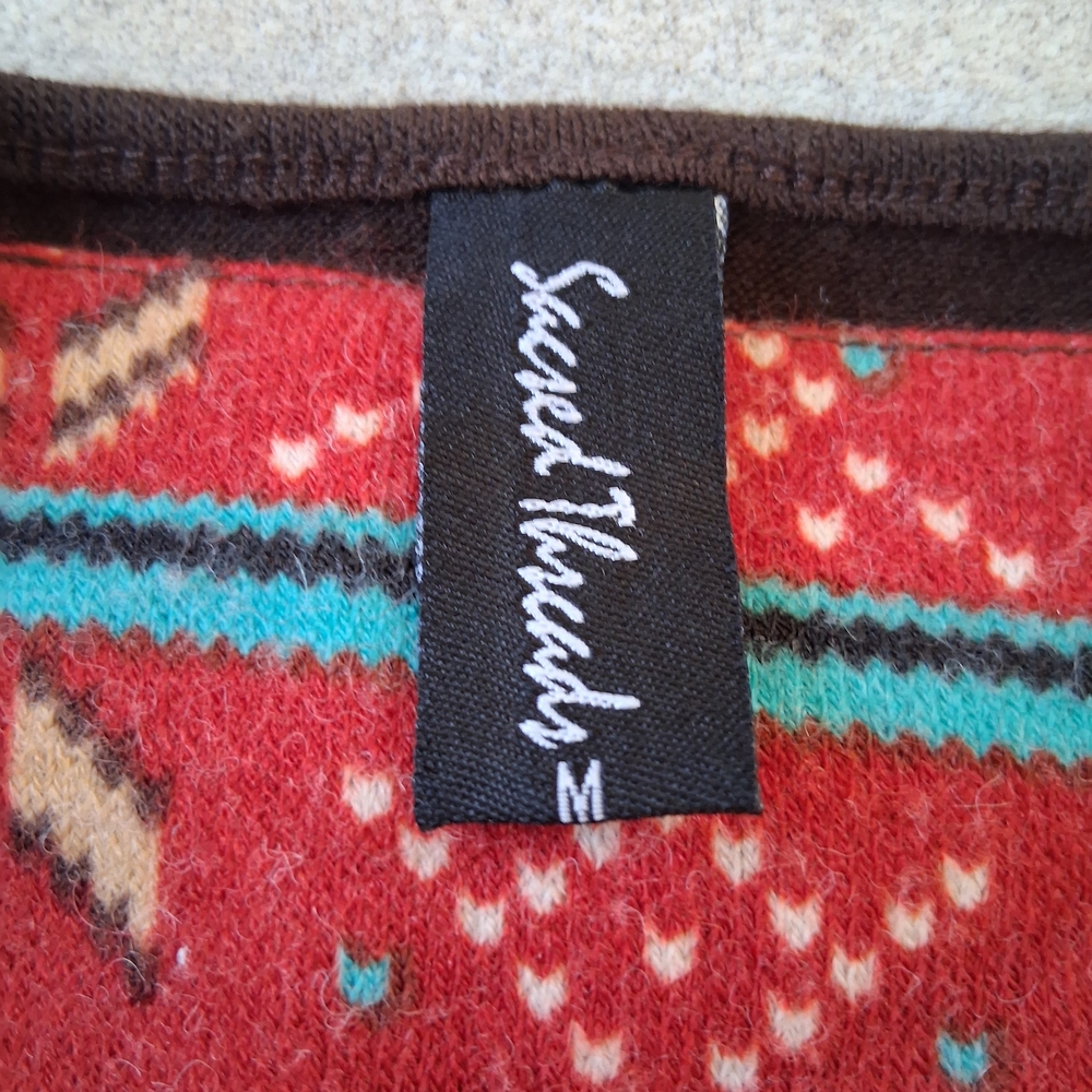 Sacred Threads Red And Brown Patterned Dress M Az… - image 7